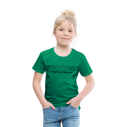 My Favorite Ghost is the Holy Ghost (B, Outline) Toddler T-Shirt - kelly green