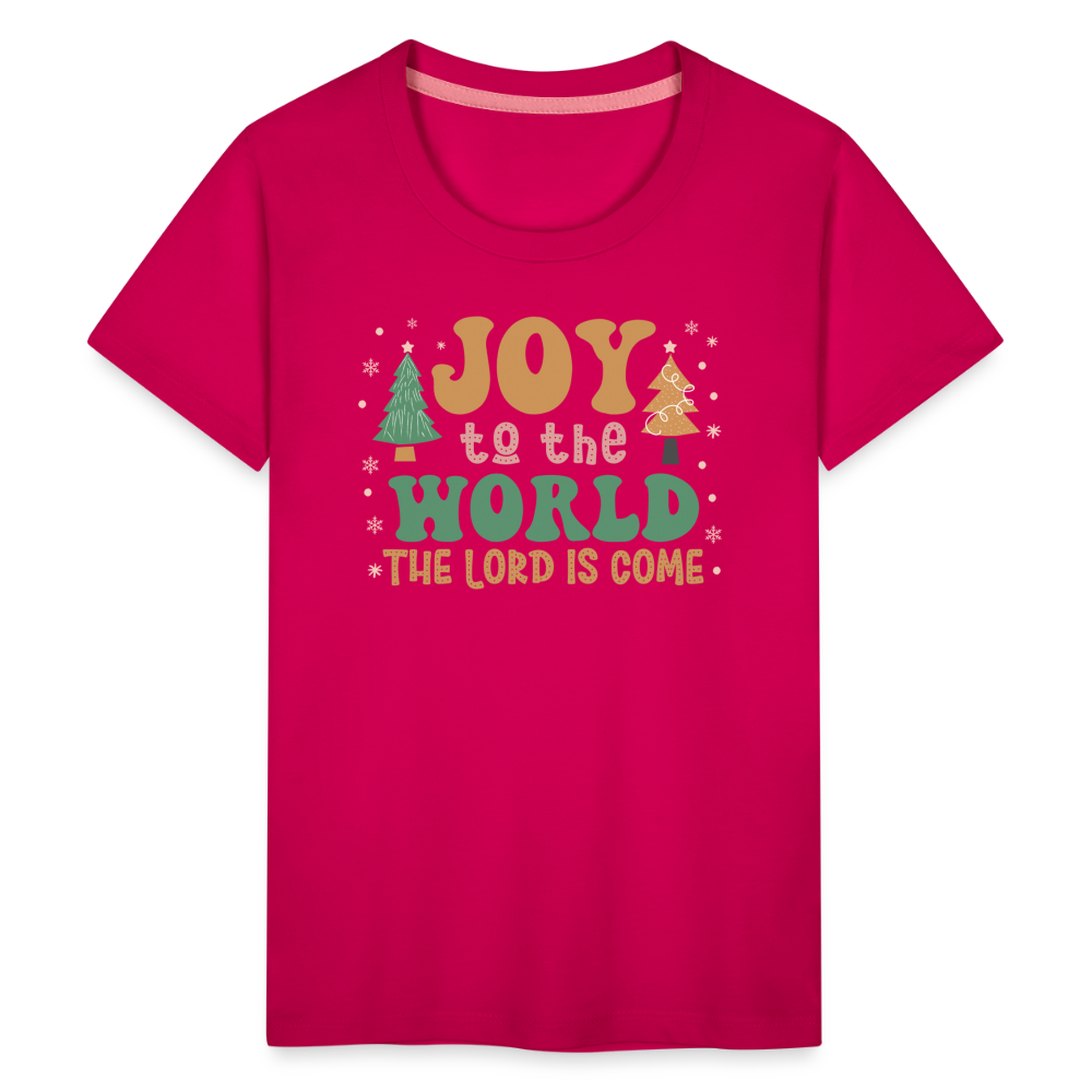 Joy to the World Christmas Family Kids' Premium T-Shirt - dark pink