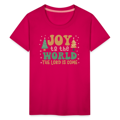 Joy to the World Christmas Family Kids' Premium T-Shirt - dark pink