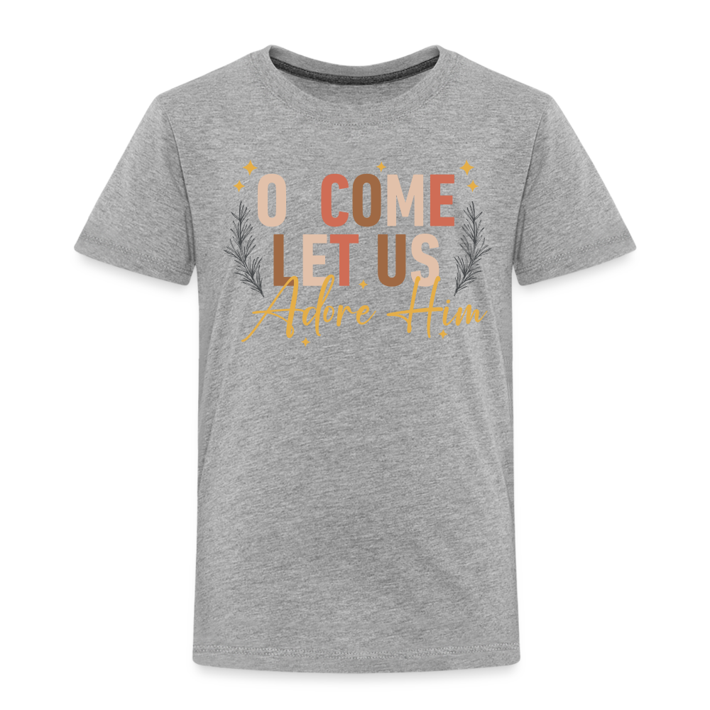 O Come Let us Adore Him Christmas Toddler Shirt - heather gray