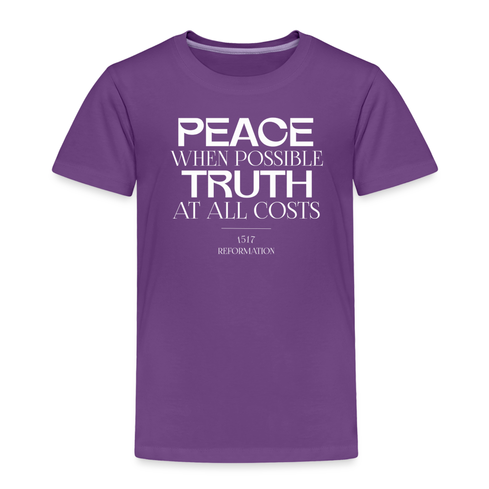 Peace when Possible Truth at All Costs Reformation Day (W) Toddler T-Shirt - purple