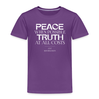 Peace when Possible Truth at All Costs Reformation Day (W) Toddler T-Shirt - purple