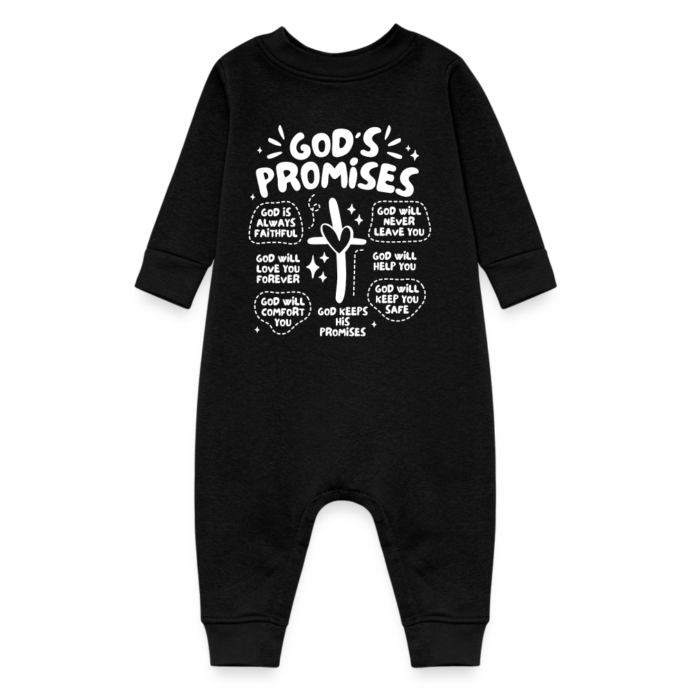 God's Promises Fleece Baby Onesie Bodysuit - black