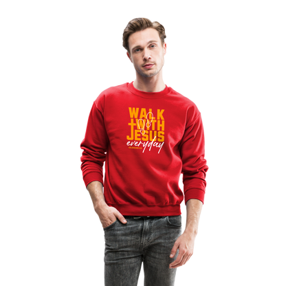 Walk with Jesus Everyday Men's Sweater - red