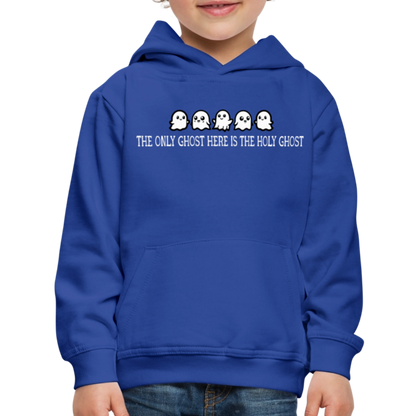 The Only Ghost Here is the Holy Ghost (W) Kid's Hoodie - royal blue