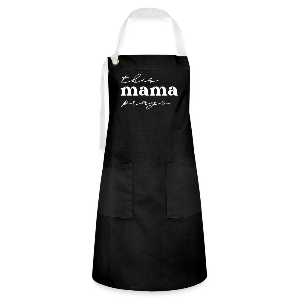 This Mama Prays Apron - black/white