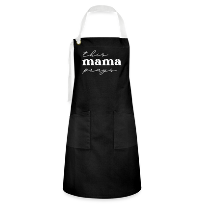 This Mama Prays Apron - black/white