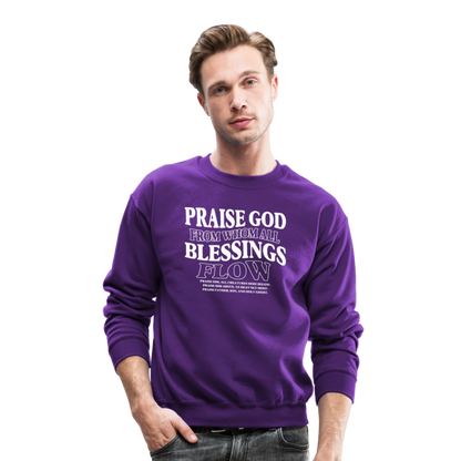 Praise God from Whom All Blessings Flow Men's Sweater - purple