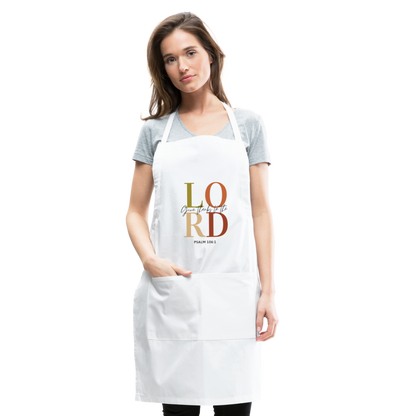 Give Thanks to the Lord Apron - white