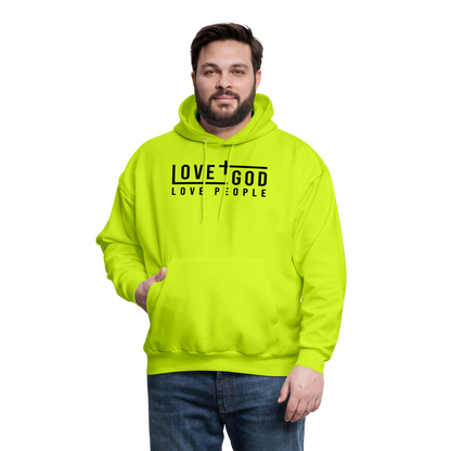 Love God Love People Men's Hoodie - safety green