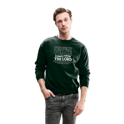 Perfect Peace Comes from the Lord Men's Sweater - forest green