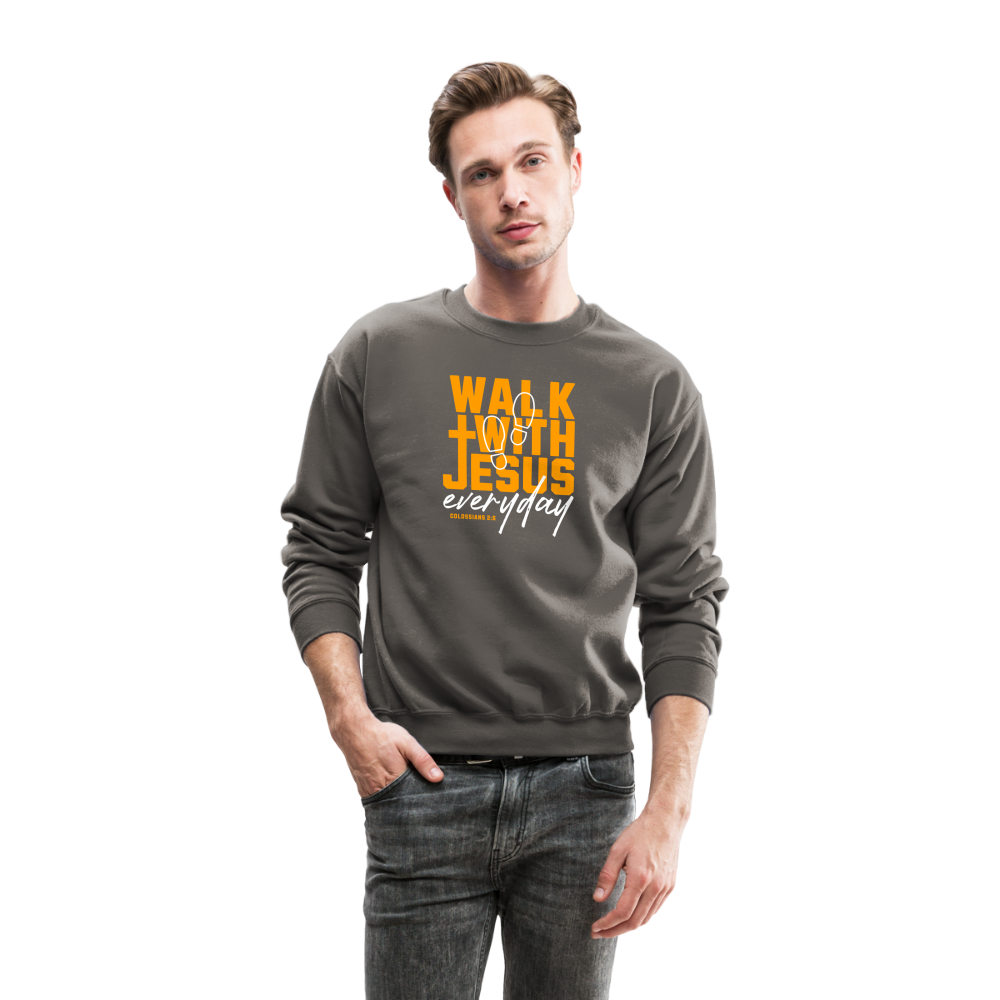 Walk with Jesus Everyday Men's Sweater - asphalt gray