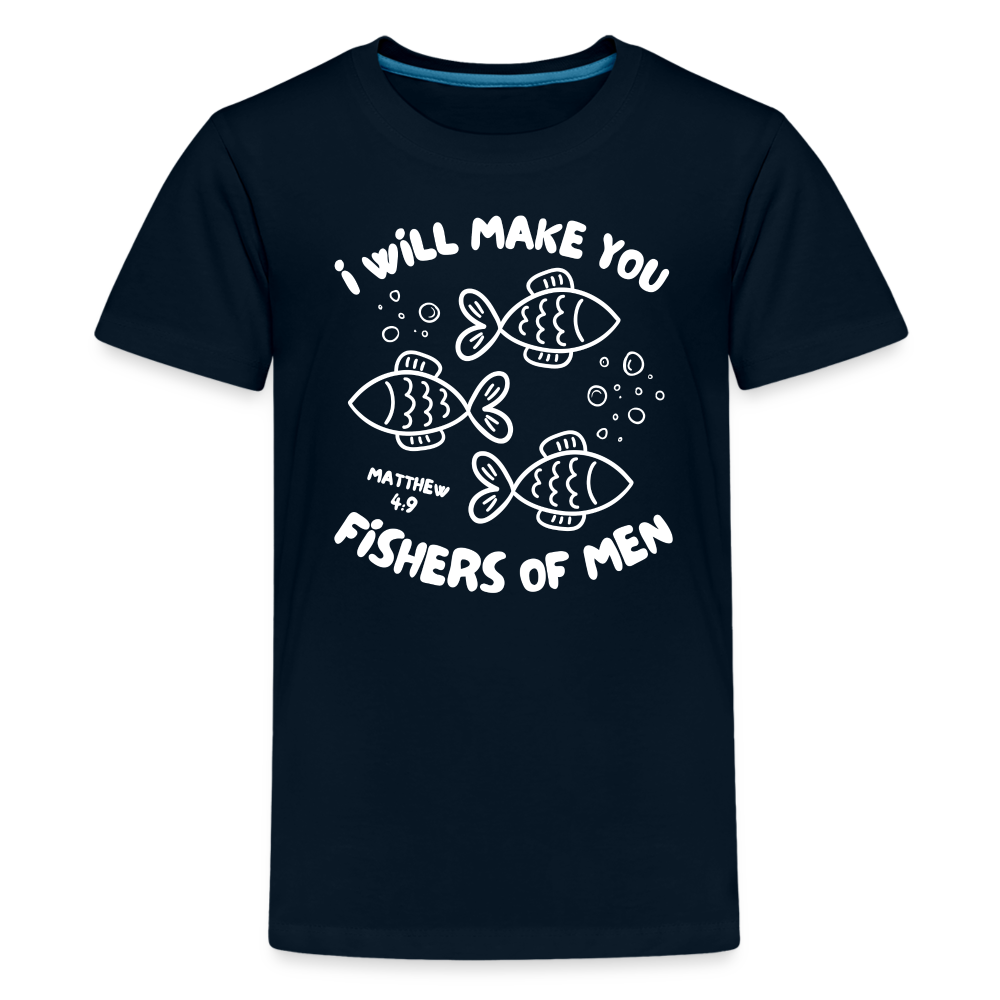 I Will Make You Fishers of Men (W) Kid's T-Shirt - deep navy