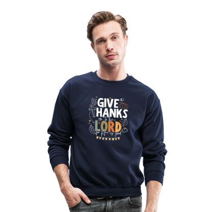 Give Thanks to the Lord (W, Color) Men's Sweater - navy