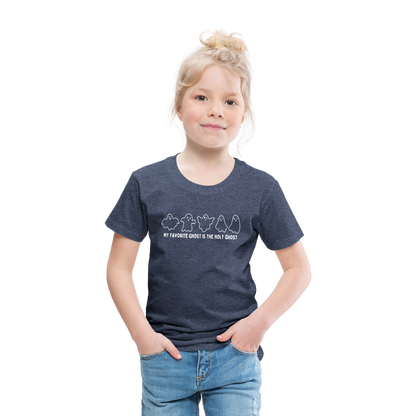 My Favorite Ghost is the Holy Ghost (Outline) Toddler T-Shirt - heather blue