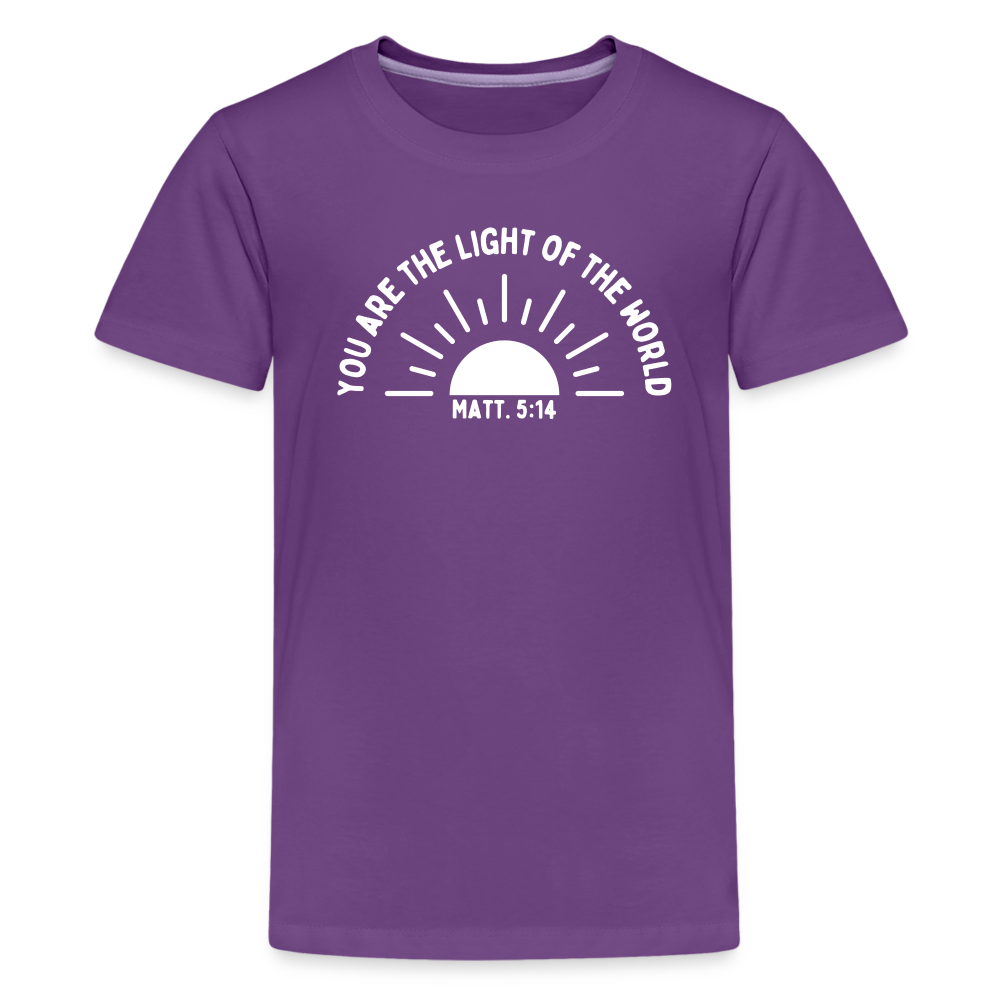 You are the Light of the World (W) Kid's T-Shirt - purple