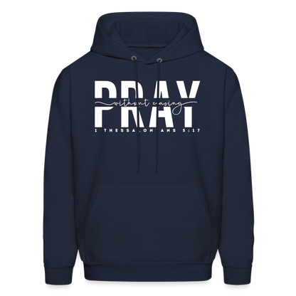 Pray Without Ceasing (W) Men's Hoodie - navy