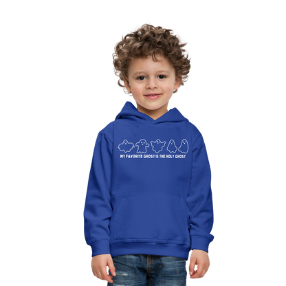 My Favorite Ghost is the Holy Ghost (Outline) Youth Hoodie - royal blue