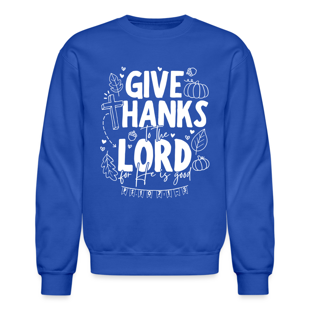 Give Thanks to the Lord (W) Men's Sweater - royal blue