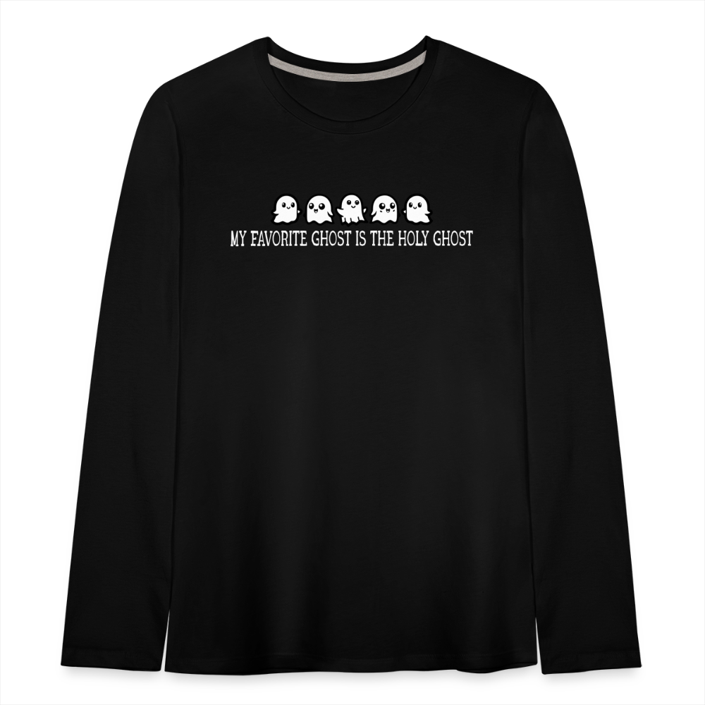 My Favorite Ghost is the Holy Ghost (W) Kid's Long Sleeve Shirt - black