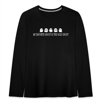 My Favorite Ghost is the Holy Ghost (W) Kid's Long Sleeve Shirt - black