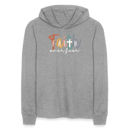 Faith Over Fear Men's Long Sleeve Shirt - heather grey