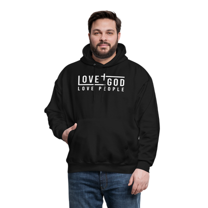 Love God Love People Men's Hoodie - black