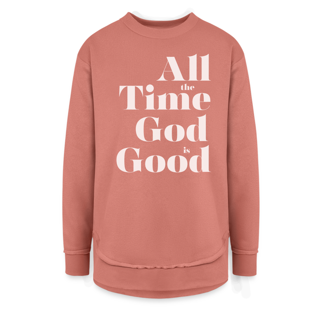 All the Time God is Good Women's Tunic Sweater - mauve