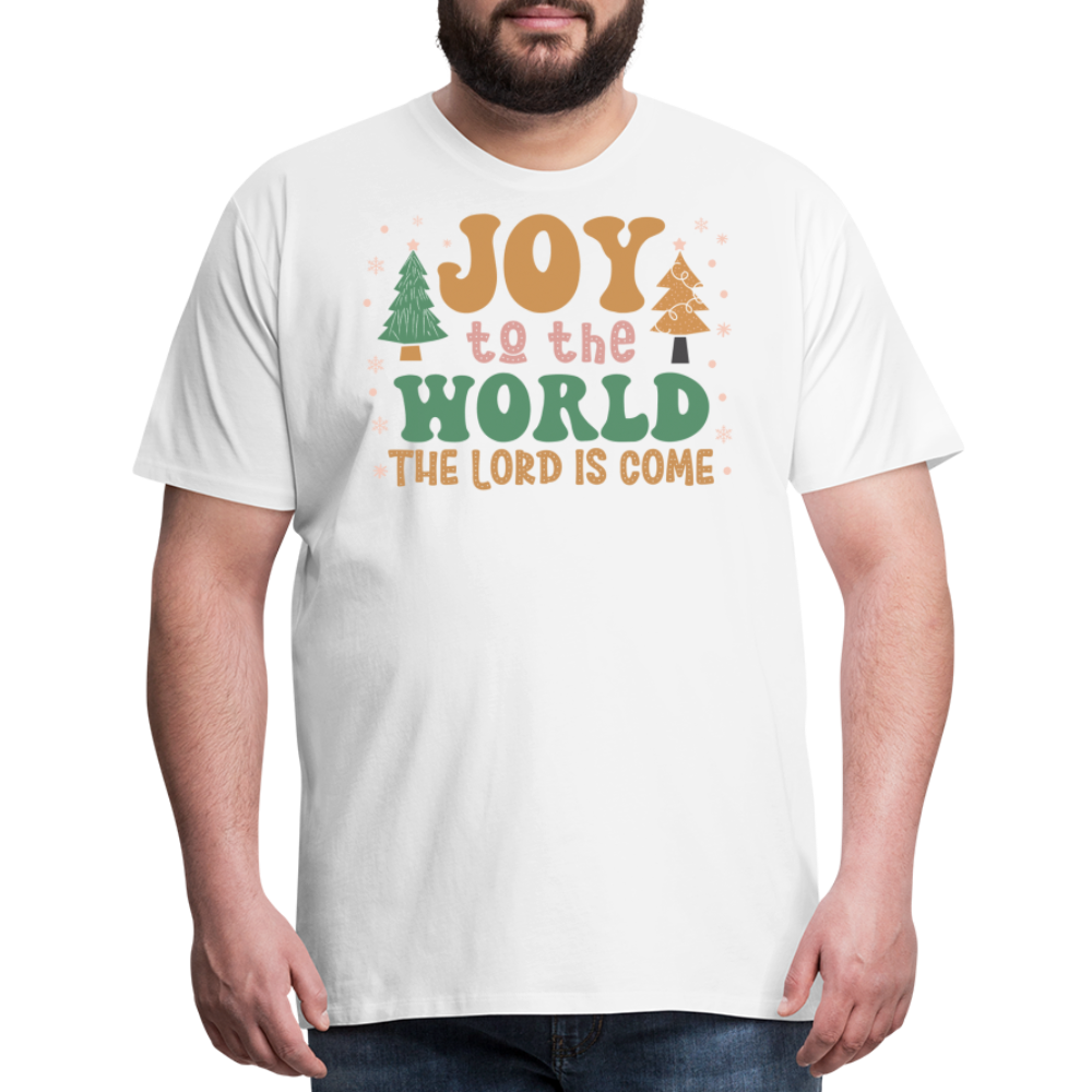 Joy to the World Christmas Family Men's Premium T-Shirt - white