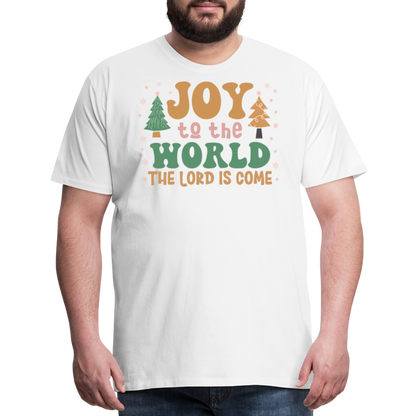 Joy to the World Christmas Family Men's Premium T-Shirt - white