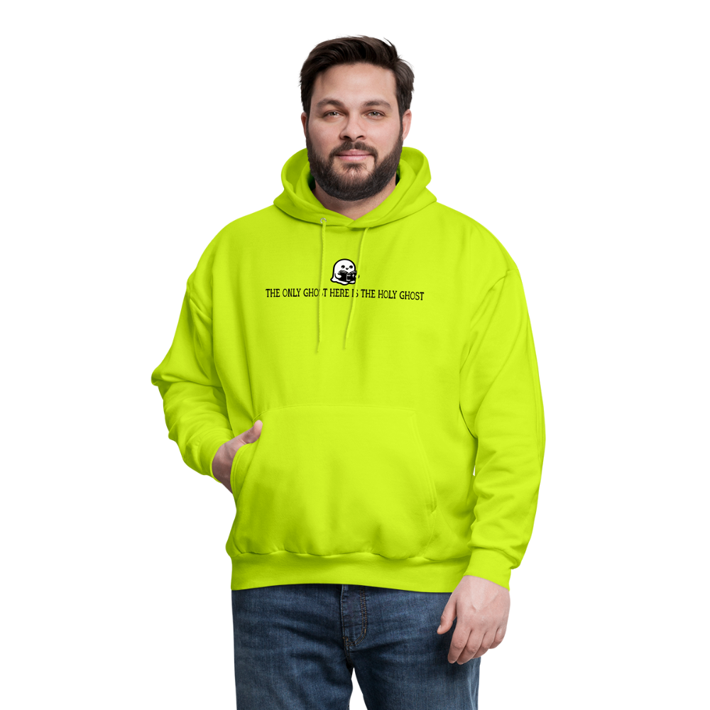 The Only Ghost Here is the Holy Ghost (Bible) Men's Hoodie - safety green