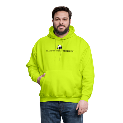 The Only Ghost Here is the Holy Ghost (Bible) Men's Hoodie - safety green