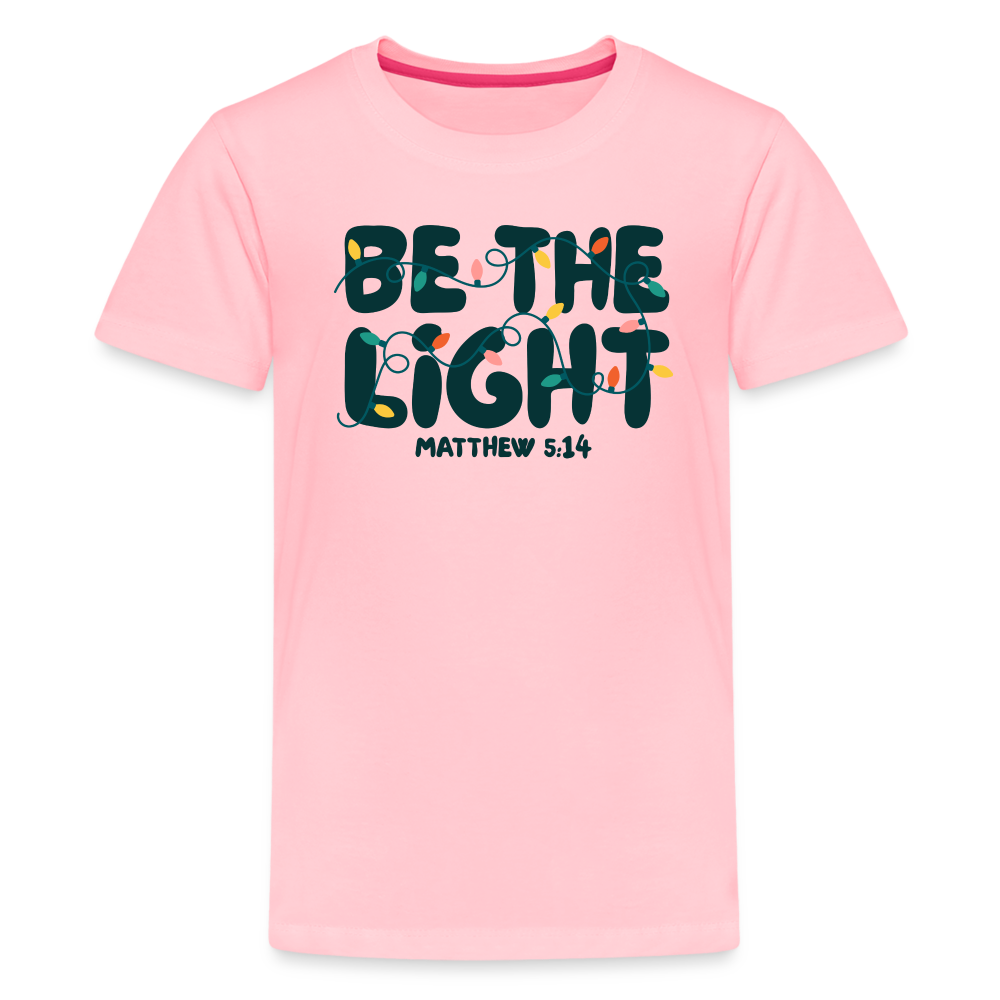 Be the Light Christmas Kid's T-Shirt - pink