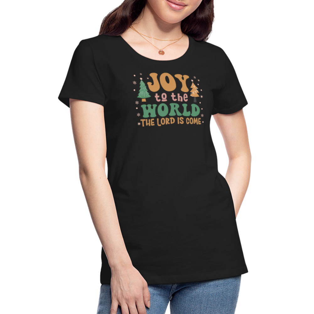 Joy to the World Christmas Family Women’s Premium T-Shirt - black