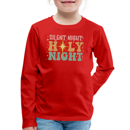 Silent Night Christmas Family Kids' Premium Long Sleeve T-Shirt - red