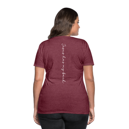 Jesus has My Back Women's T-Shirt - heather burgundy