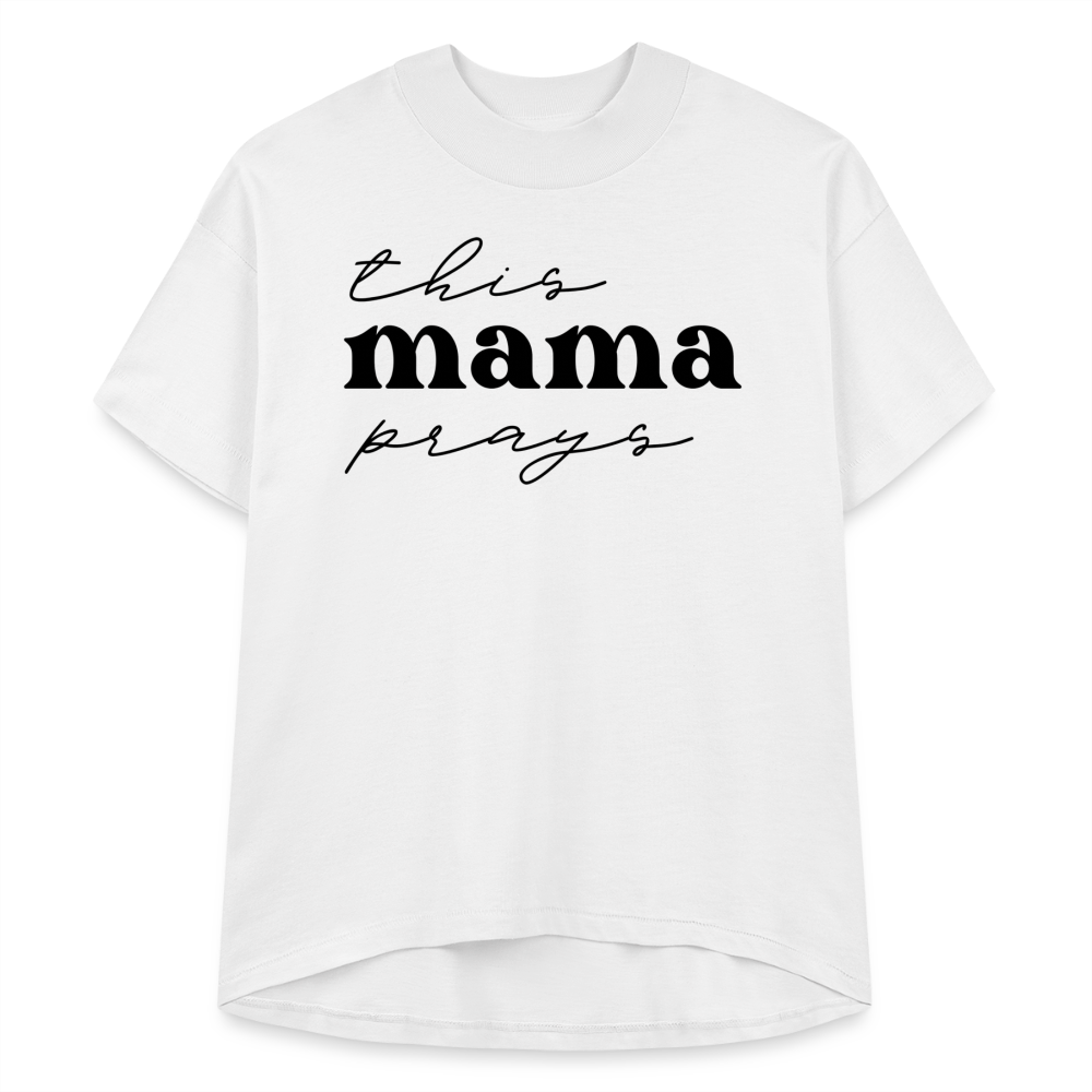 This Mama Prays Women's Hi Lo T-Shirt - white