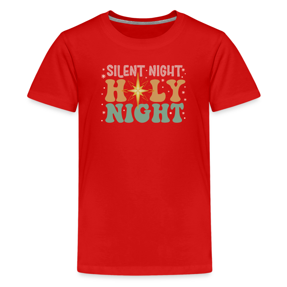 Silent Night Christmas Family Kids' Premium T-Shirt - red