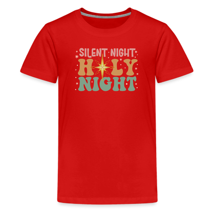 Silent Night Christmas Family Kids' Premium T-Shirt - red