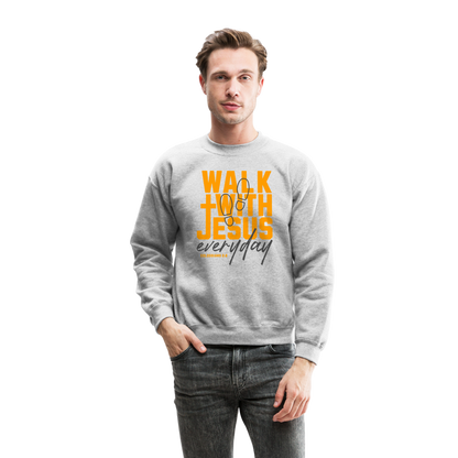 Walk with Jesus Everyday Men's Sweater - heather gray