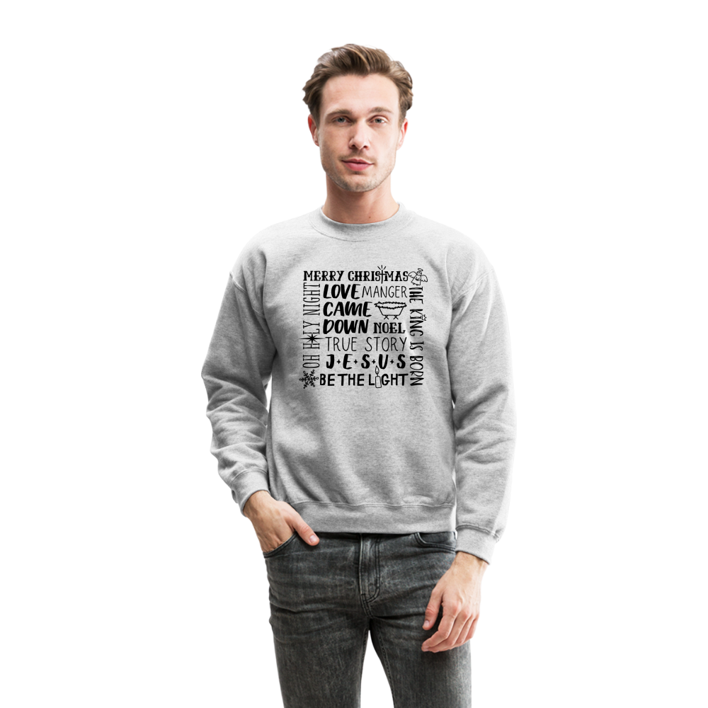 Christmas Collage Men's Sweater - heather gray