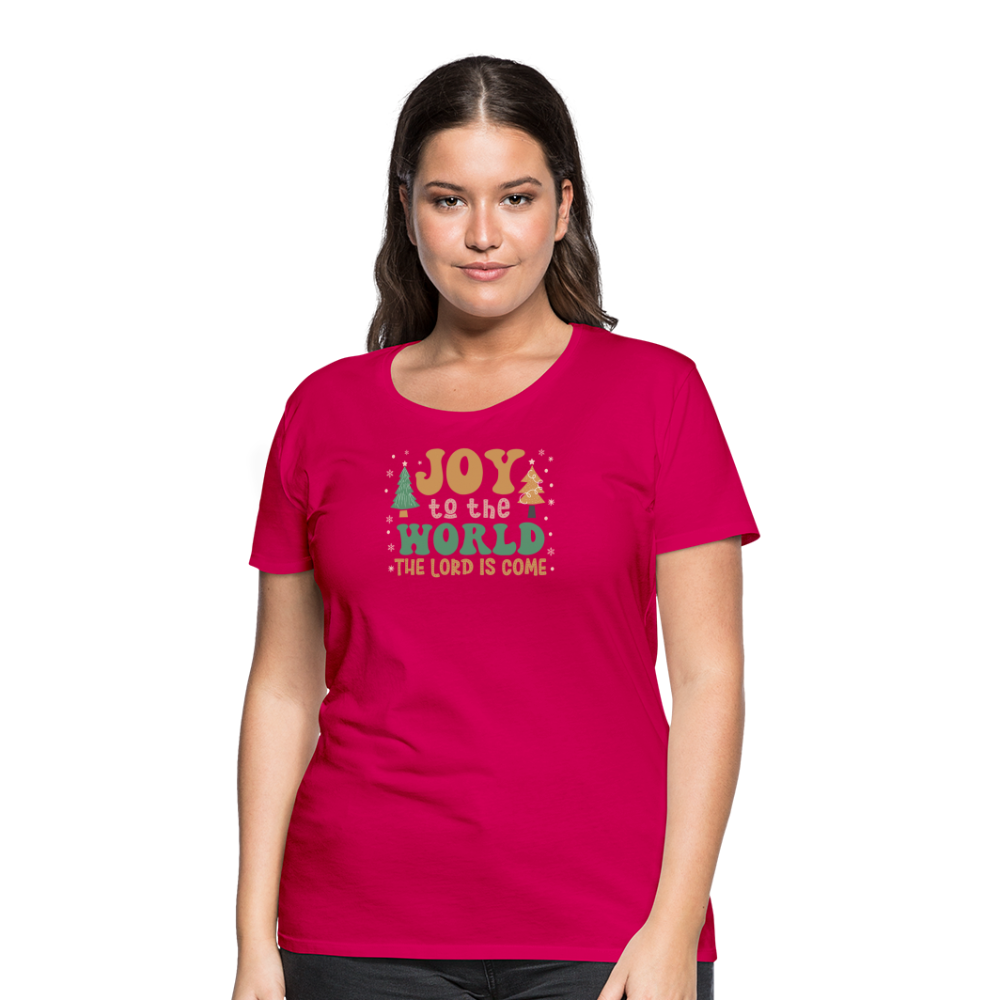 Joy to the World Christmas Family Women’s Premium T-Shirt - dark pink