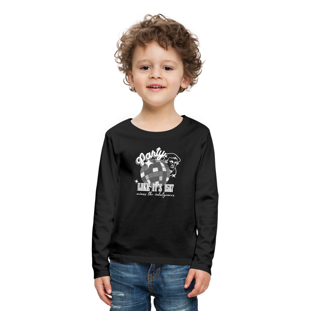 Party Like its 1517 (W) Reformation Day Kid's Long Sleeve Shirt - black