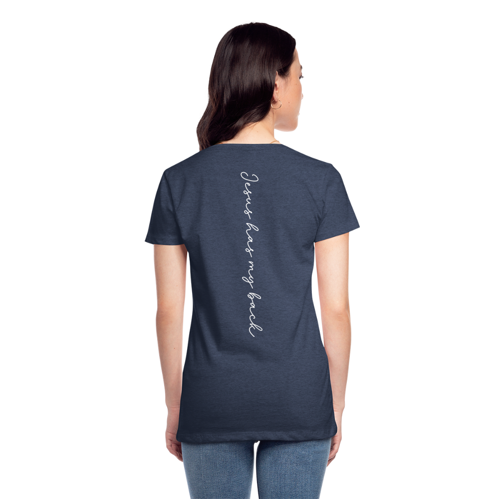 Jesus has My Back Women's T-Shirt - heather blue