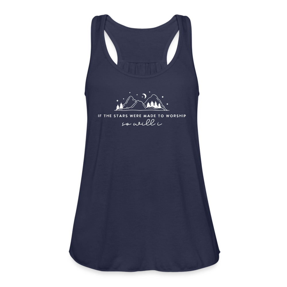 If the Stars Were Made to Worship So Will I Women's Tank - navy