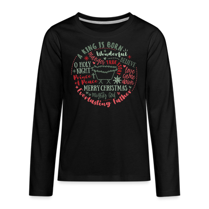 Manger Collage (RG) Kid's Long Sleeve Shirt - black