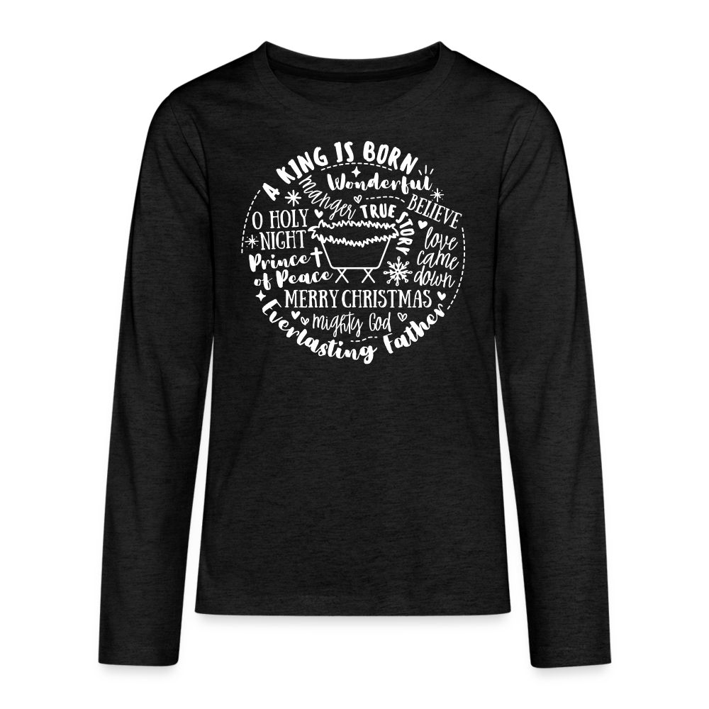 Manger Collage (W) Kid's Long Sleeve Shirt - charcoal grey