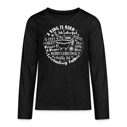 Manger Collage (W) Kid's Long Sleeve Shirt - charcoal grey