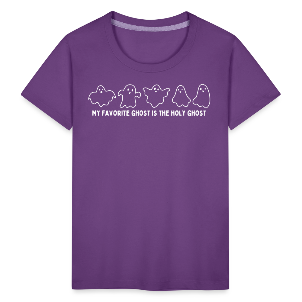 My Favorite Ghost is the Holy Ghost (Outline) Toddler T-Shirt - purple