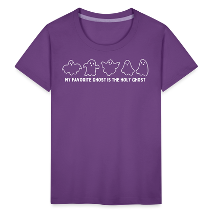 My Favorite Ghost is the Holy Ghost (Outline) Toddler T-Shirt - purple